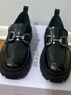 Madden Girl Black slip on loafers style Ashlee
